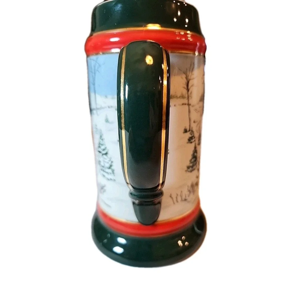 VTG 1991 Budweiser Beer Christmas Stein Mug Clydesdales Ceramarte Retro Dad Gift
